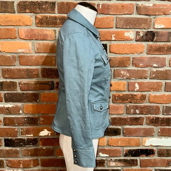 White House Black Market Green Military Jacket Size 2 - Picture 6 of 6